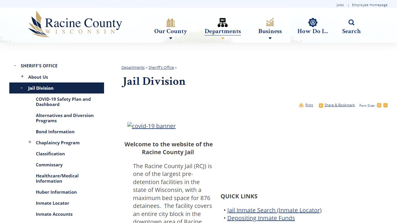 Jail Division | Racine County, WI